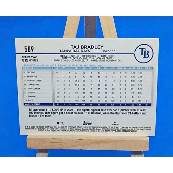 2024 Topps Series 2 - TOPPS FUTURE STARS Taj Bradley #589 - Picture 5 of 5